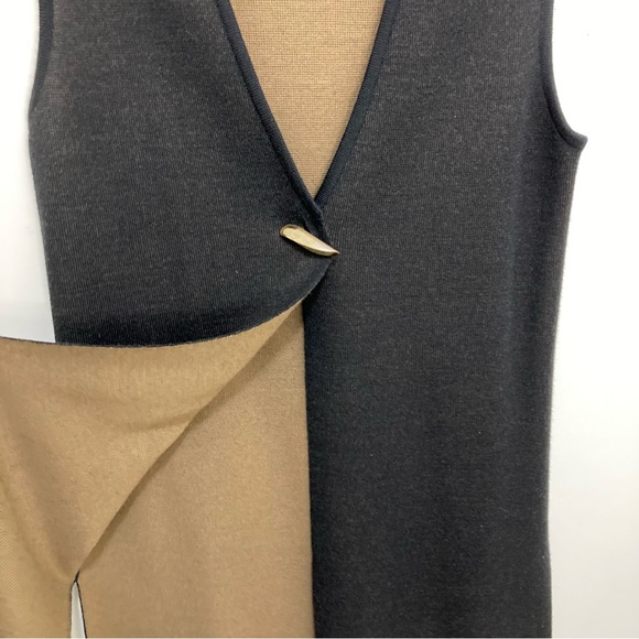 Black with Brown, Sweater Vest and Sweater Pants Suit by Spanner. Women’s Tall - Picture 9 of 14